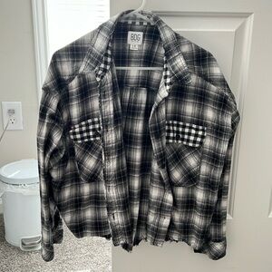 cropped flannel shirt